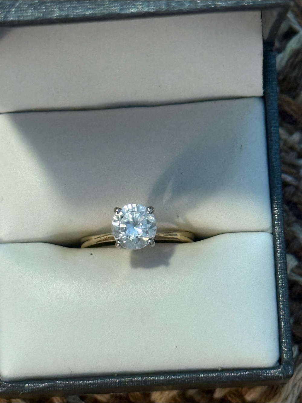 Classic Solitaire Round-Cut Cubic Zirconia Ring in Gold18k